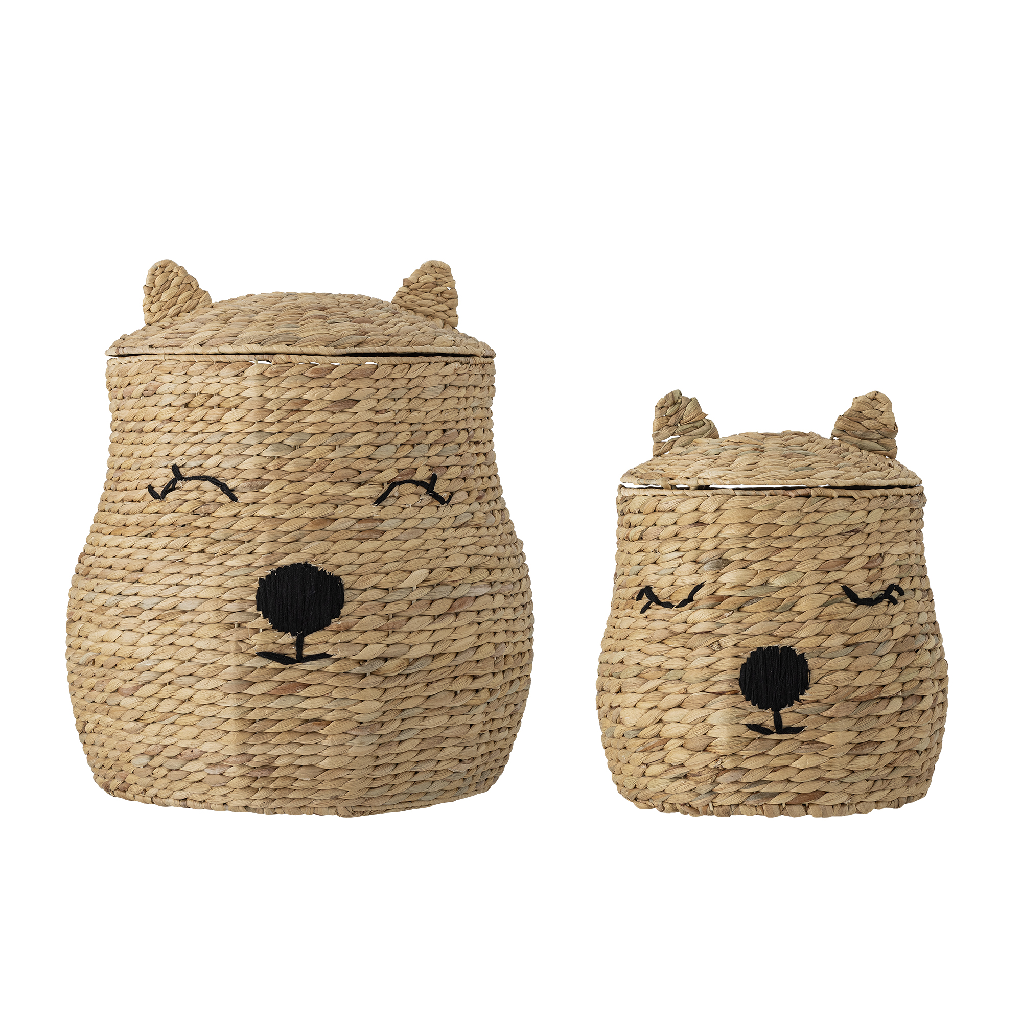 Berny Kurv m/låg, Natur, Vandhyacint, D46xH50 cm/D32xH43 cm, Set of 2