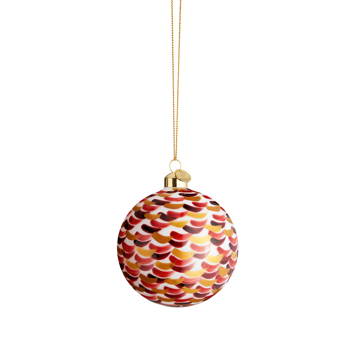 Souvenir Julekugle rødt strøg Ø8 cm