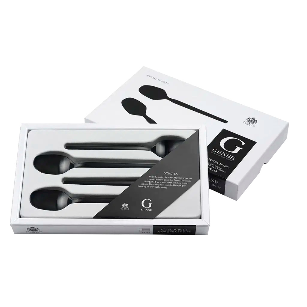 Gense Dorotea Night Dessertske 17,8 cm 4 stk. Sort stål