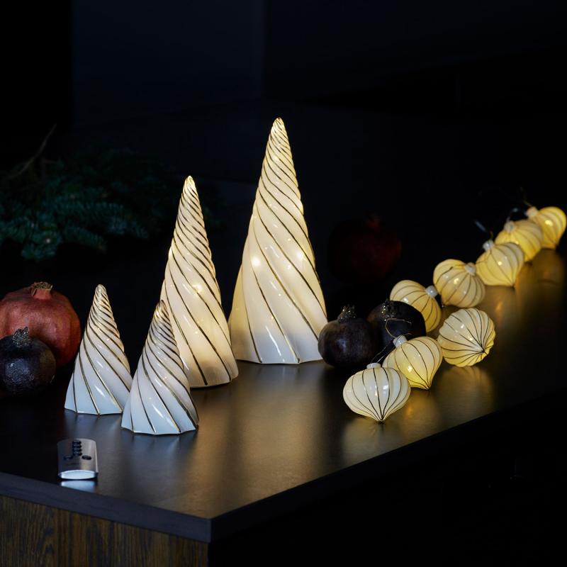 Sirius Vilma Træ, Hvid/Guld, Ø9.5 x H19 cm