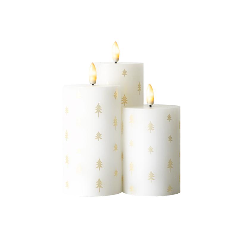 Sille Genopladelig LED lys 3 stk sæt, Ø7,5x10/12,5/15 cm