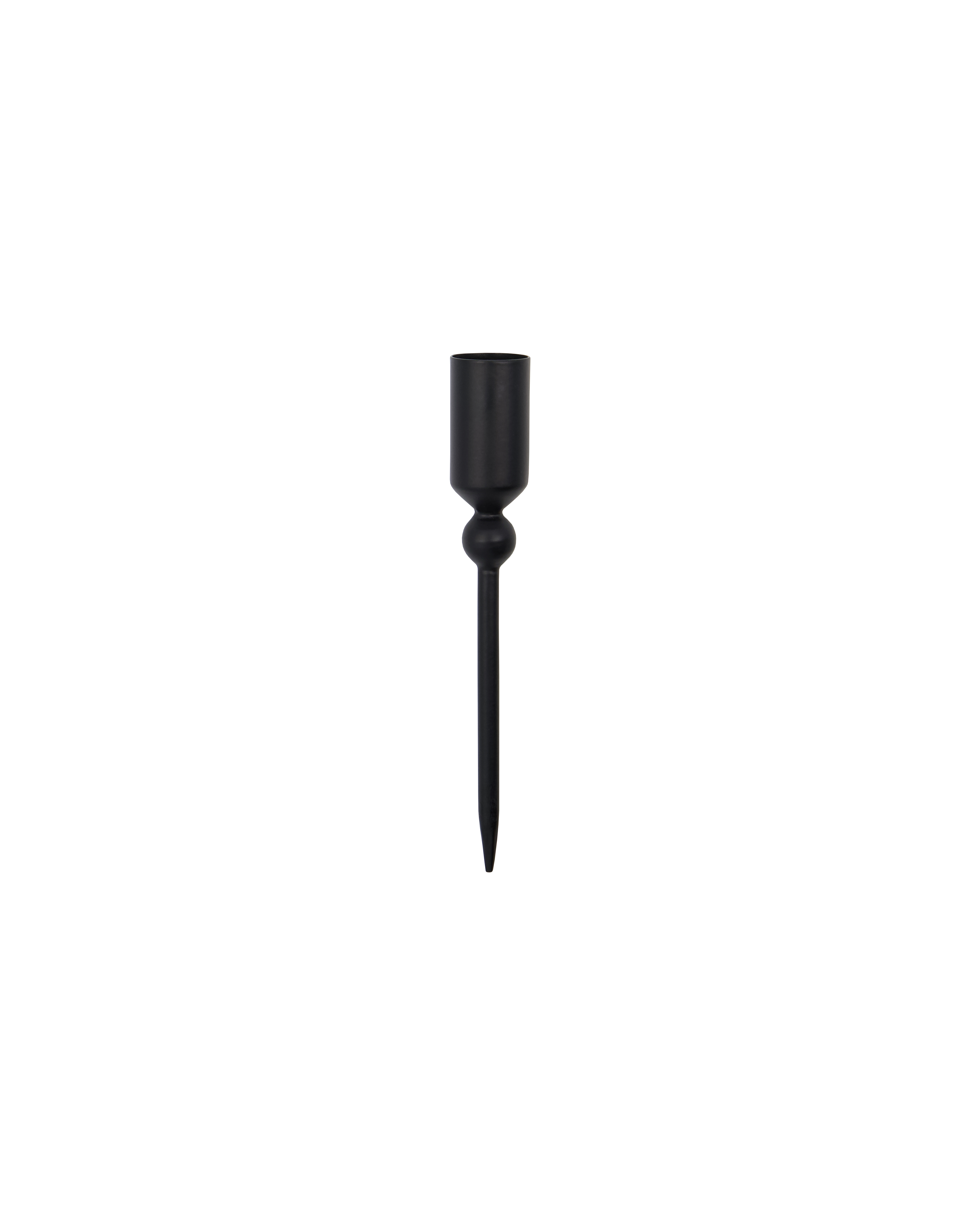 Lysestage, Folk, H: 15 cm, Sort