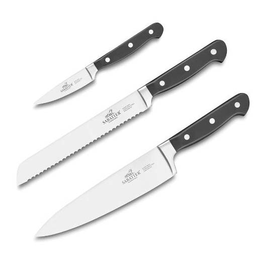 Lion Sabatier International Pluton Knivsæt 3 dele Stål/Sort Lion Sabatier International Pluton Knivsæt 3 dele Stål/Sort