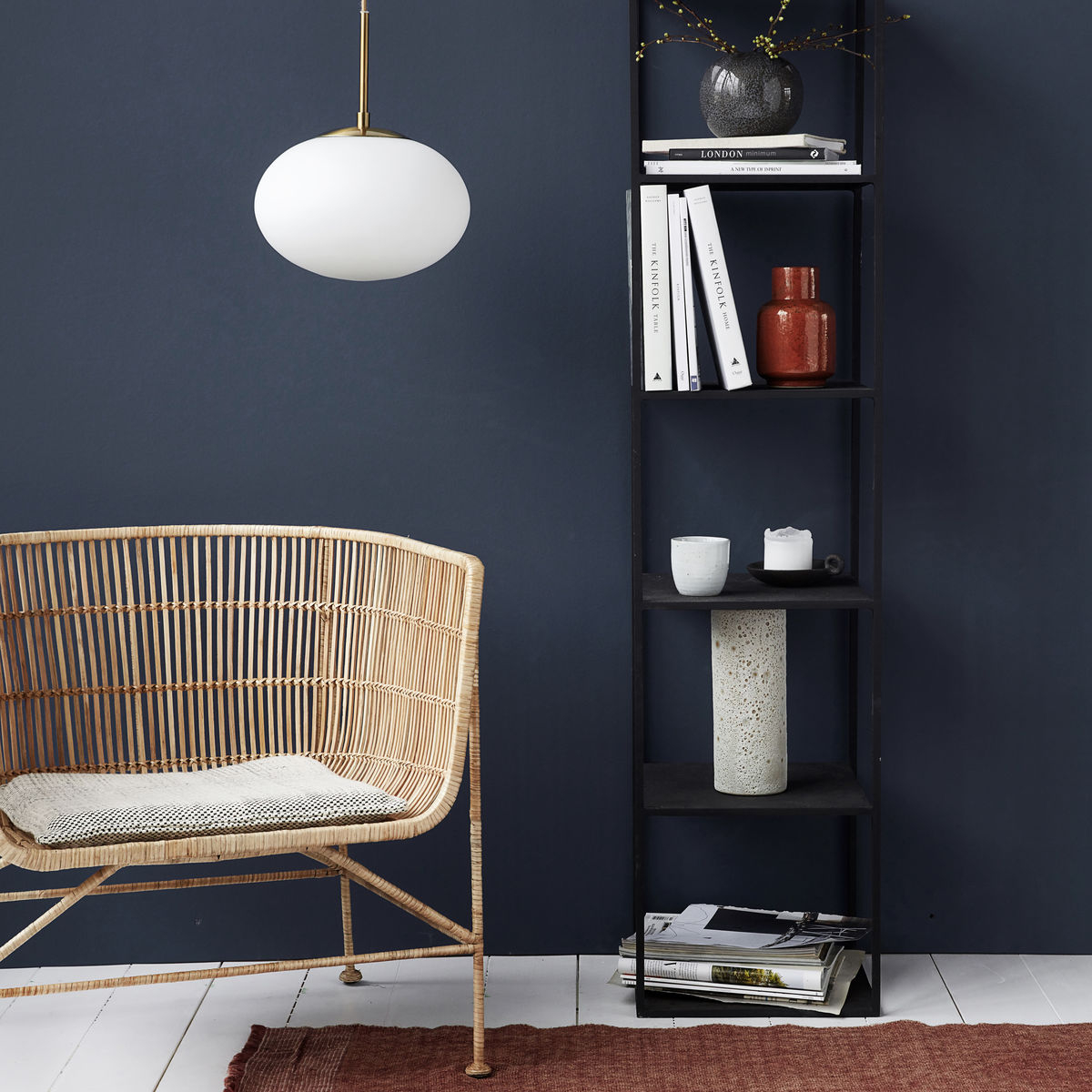 Lampe, Opal, Hvid Ø30 cm