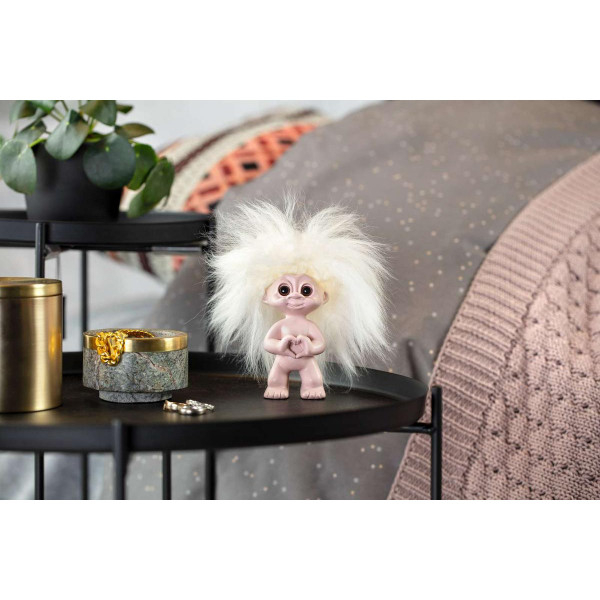 Hjerte trold, rosa 9 cm Hjerte trold, rosa 9 cm