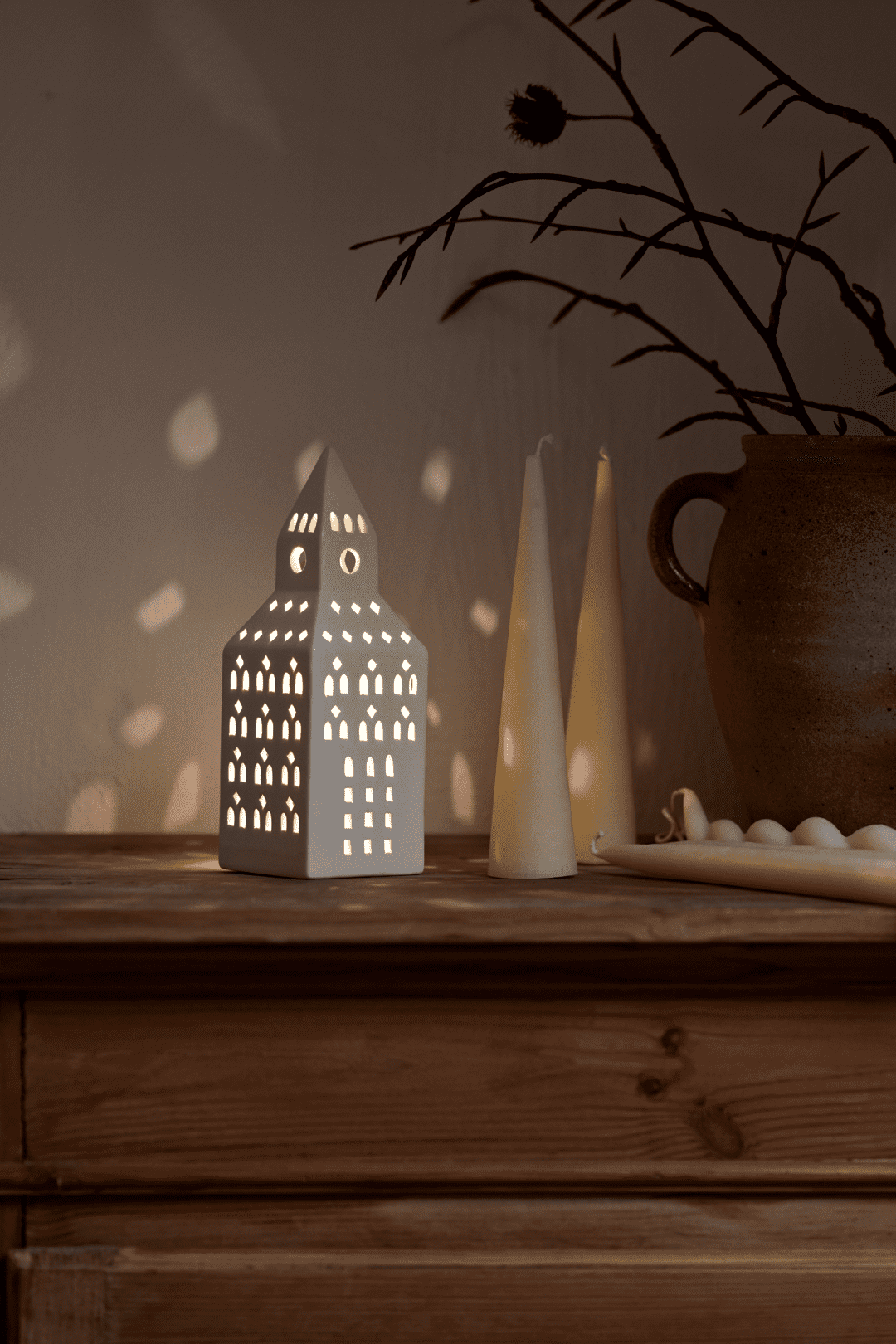 Kähler Urbania Lyshus Kirketårn H20 hvid Kähler Urbania Lyshus Kirketårn H20 hvid