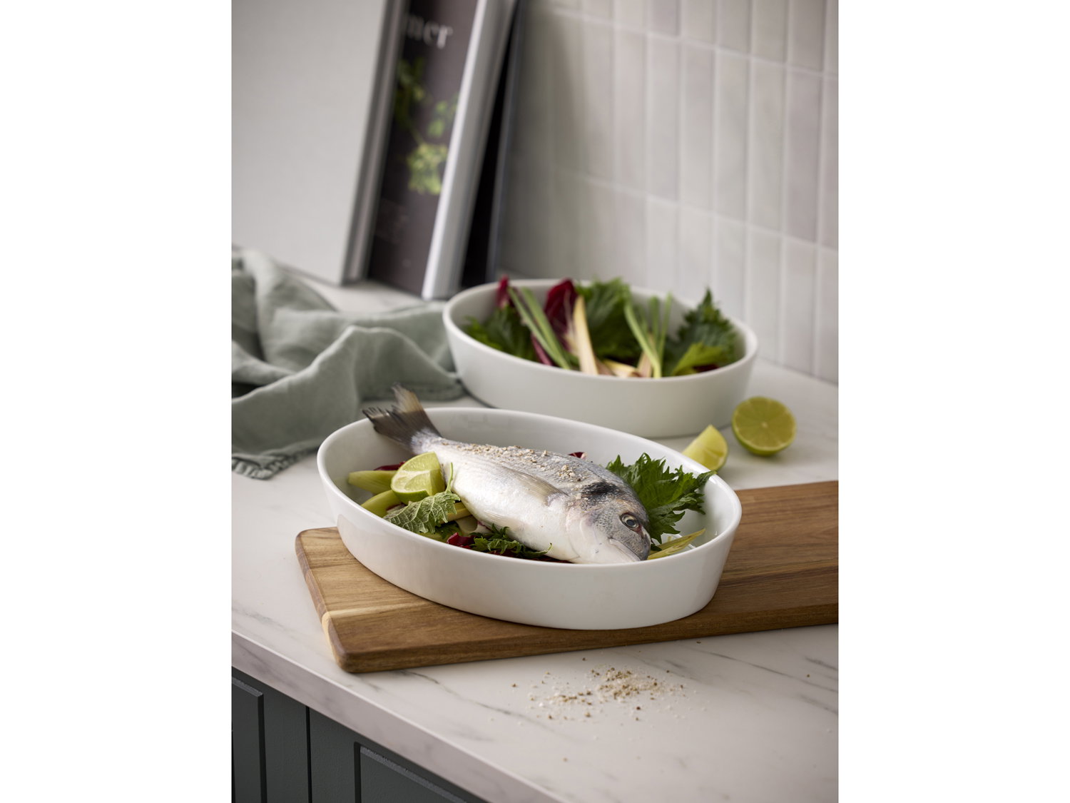 Fadsæt ovalt Serie Originale 2 dele 26/31 cm Hvid