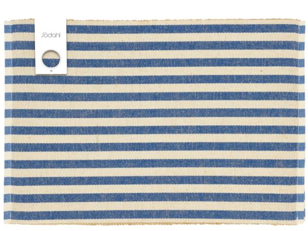 Södahl Statement Stripe Dækkeserviet 33 x 48 cm 2 stk. Blue