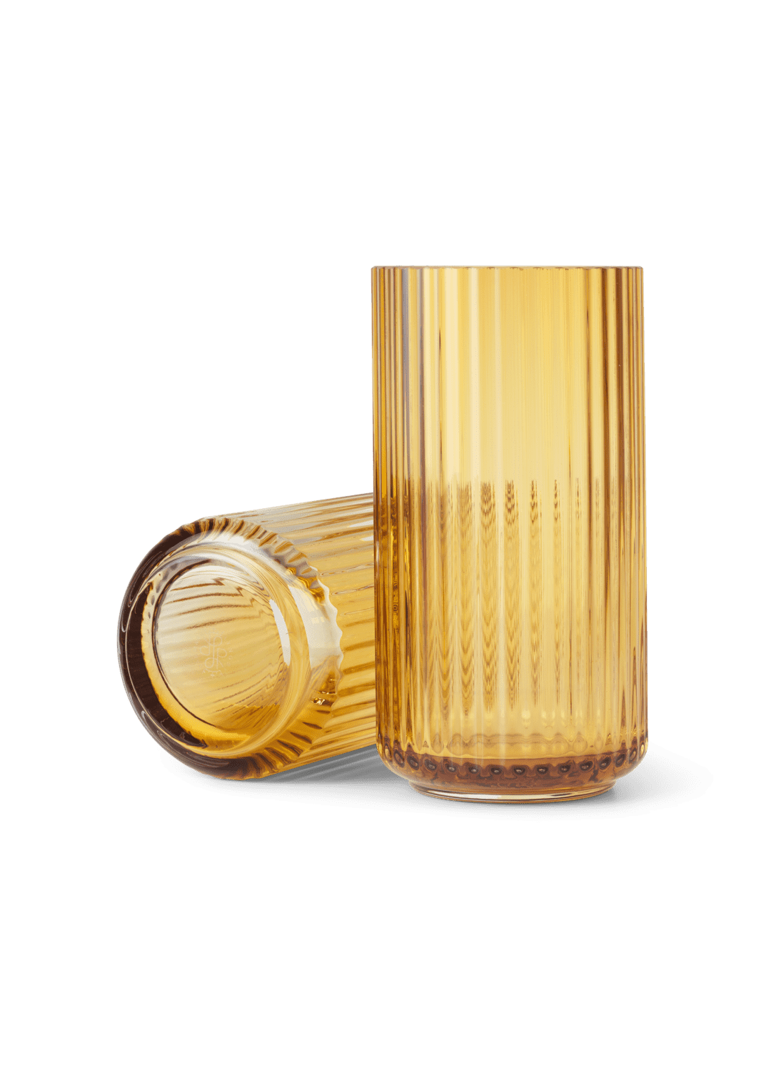 Lyngby Vase H20.5 cm amber, gul mundblæst glas