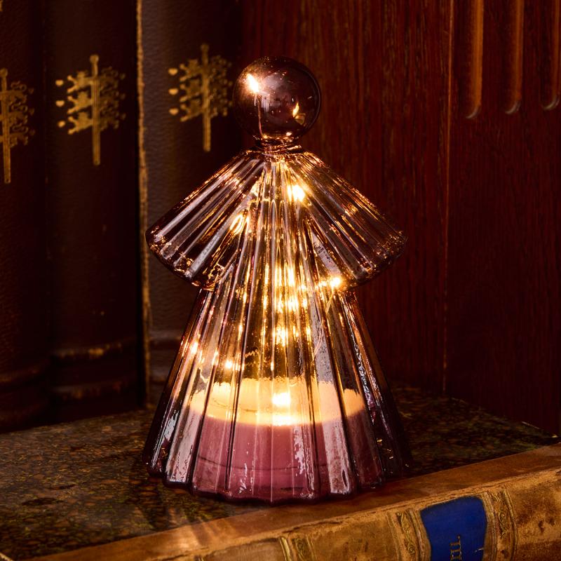 Alberte Engel H14cm Bordeaux, 10LED