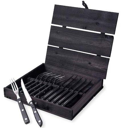 Gense Old Farmer black Steakbestik/grillbestik 12 dele Sort/Stål Gense Old Farmer black Steakbestik/grillbestik 12 dele Sort/Stål