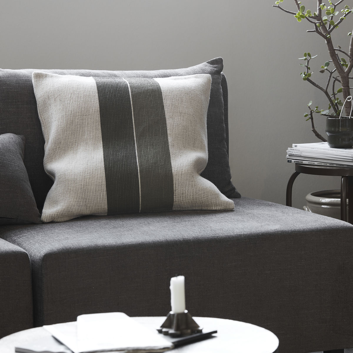 Pudebetræk, Canva & Pete B, Grøn/Sand Pudebetræk, Canva & Pete B, Grøn/Sand