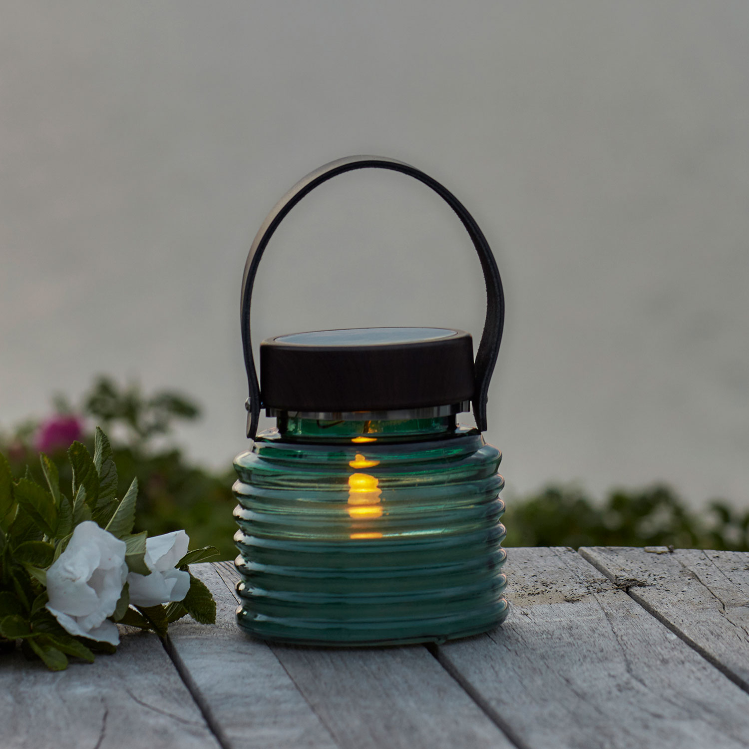 Sirius Aston Solar Krukke, Ø12xH12cm, Grøn/Sort/Brun