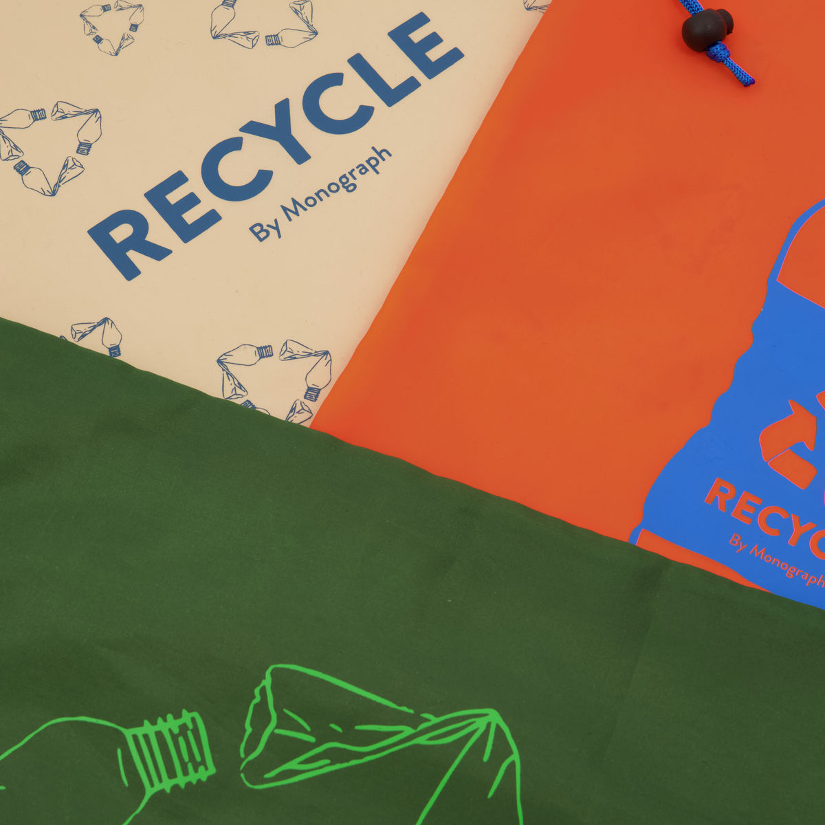 Taske, RECY, Grøn, Orange, Angora 30x35 cm* Taske, RECY, Grøn, Orange, Angora 30x35 cm*