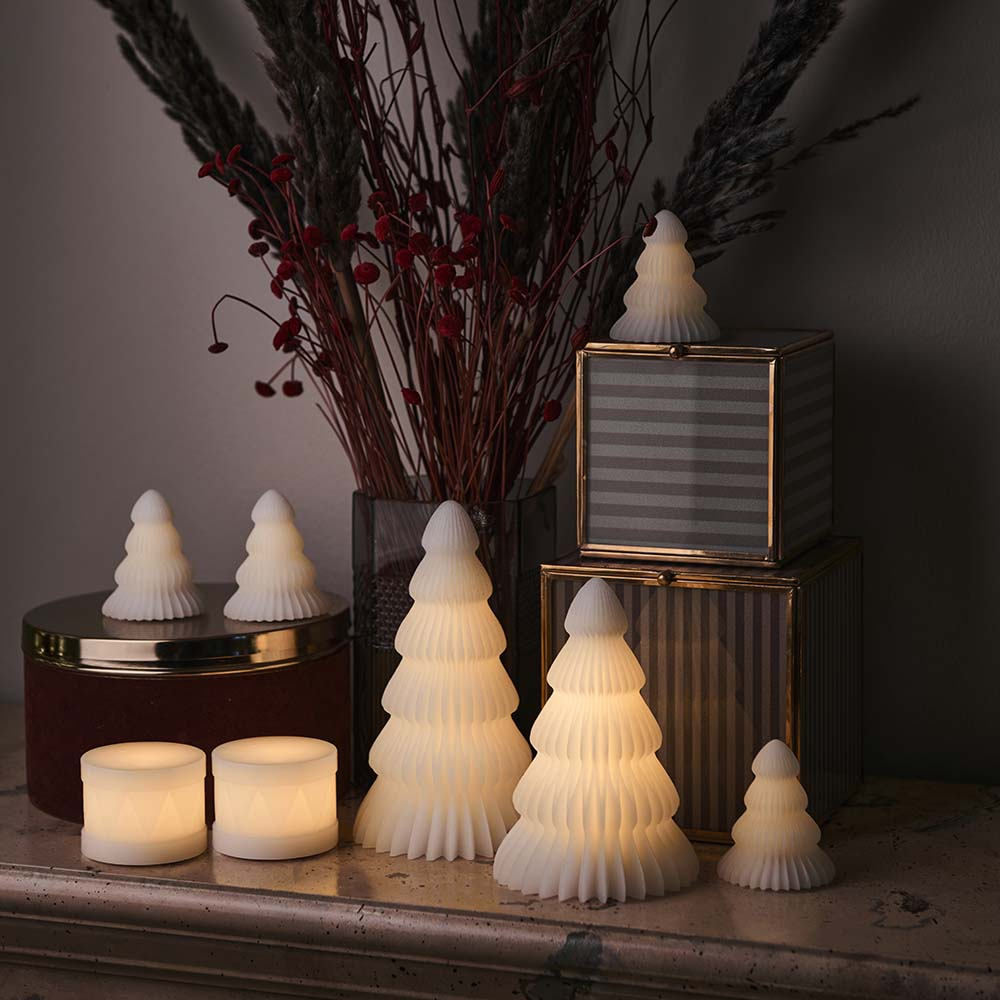Claire Tree mini, 4 stk sæt, H 7 cm, hvid Claire Tree mini, 4 stk sæt, H 7 cm, hvid