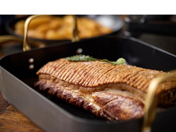 Bradepande keramisk non-stick Brasserie 34 x 26 x 8 cm Sort