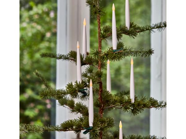 Celebrate LED juletræslys m. fjernbetjening Dia 1,5 x 15,4 cm 10 stk. Hvid
