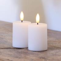 Sirius Smilla Mini Genopladelig bloklys 6,5 cm 2 stk. sæt, Hvid