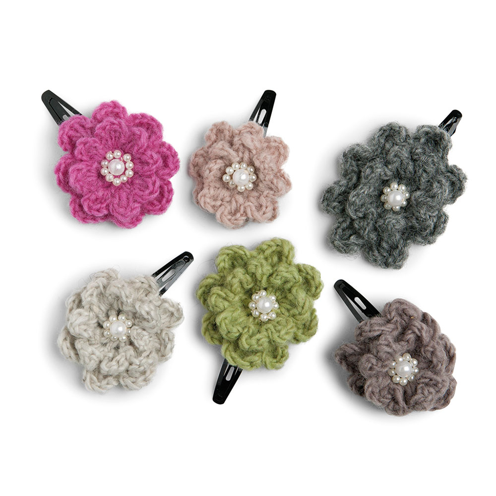 Hairclip Crochet Flower, 6 colors