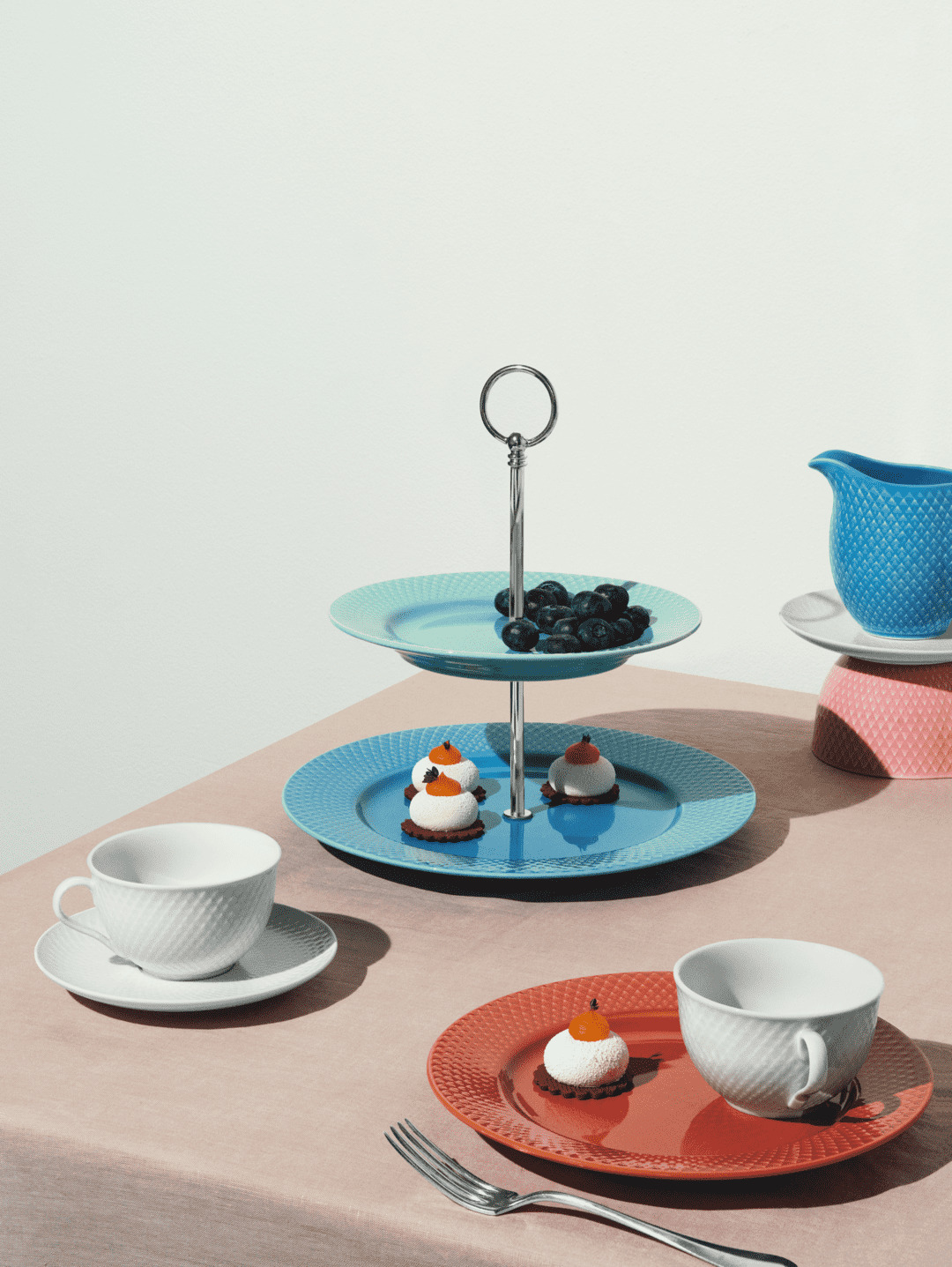 Rhombe Color Etagere Ø27 cm blå/grøn