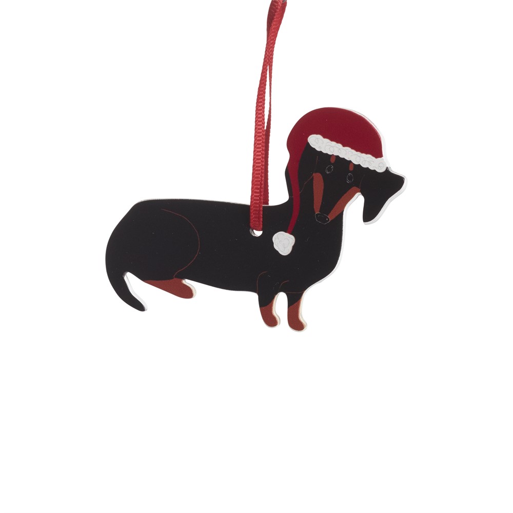 Træ ornament, Gravhund, L.8,5 cm
