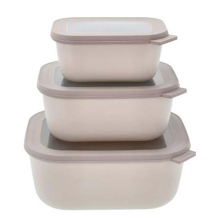 Mepal Cirqula høj Rekt. skålesæt m.låg 3 stk. Nordic white Mepal Cirqula høj Rekt. skålesæt m.låg 3 stk. Nordic white