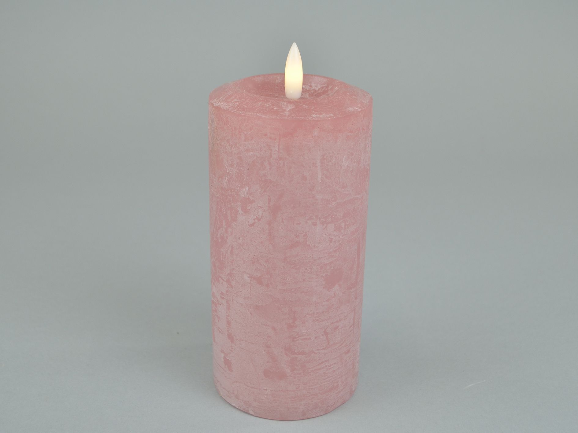 LED-bloklys, D7,6xH16cm, pink