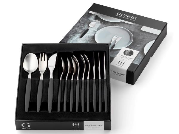 Gense Focus de Luxe Bestiksæt 12 dele Sort/Mat stål Gense Focus de Luxe Bestiksæt 12 dele Sort/Mat stål