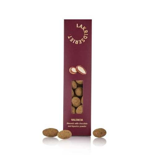 Valencia – Mandler med chokolade og stærk lakrids – 170g