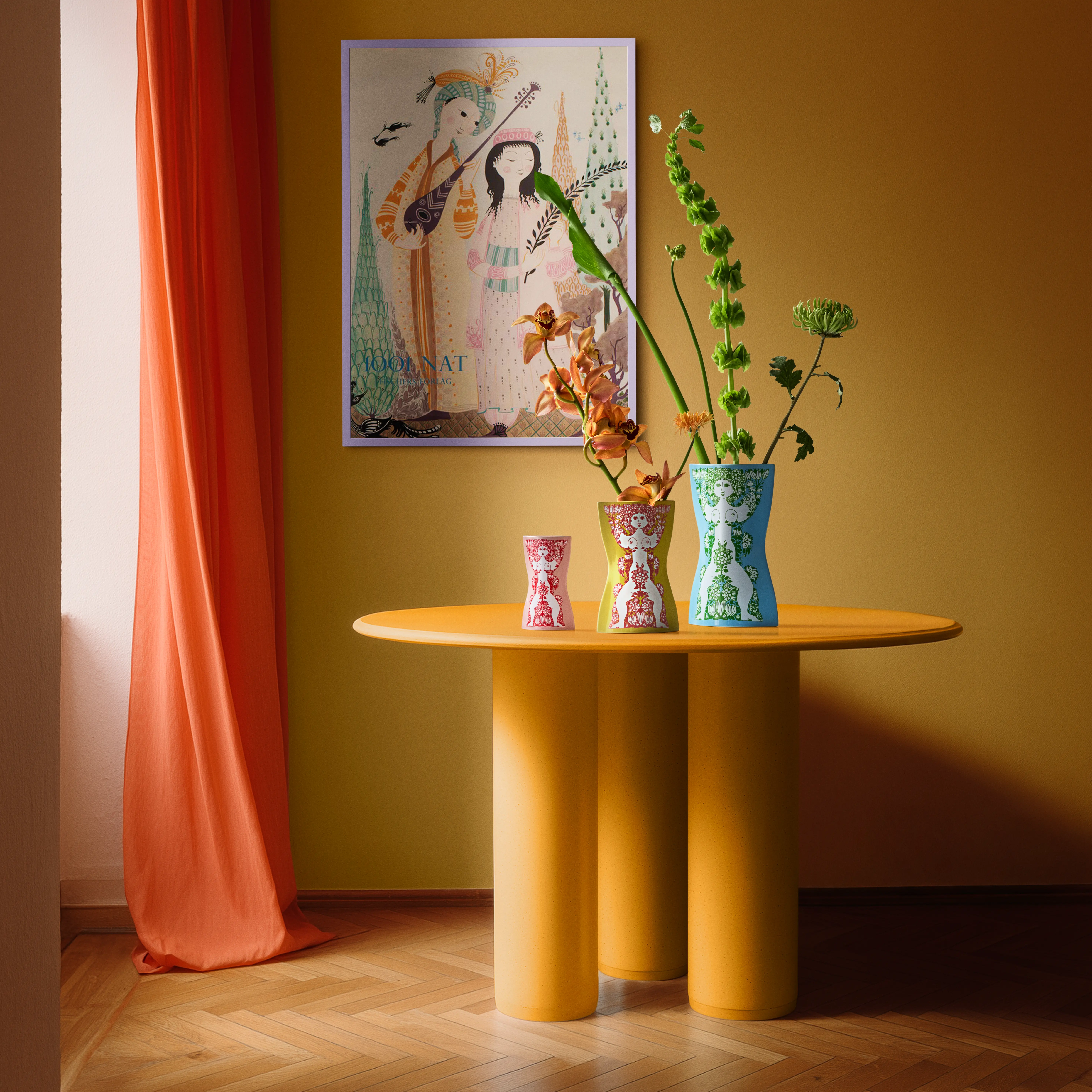 Nina Vase H16.5 cm pink/rød