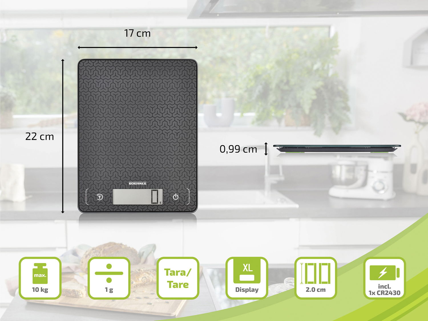 Køkkenvægt Page Comfort Mosaic Sort