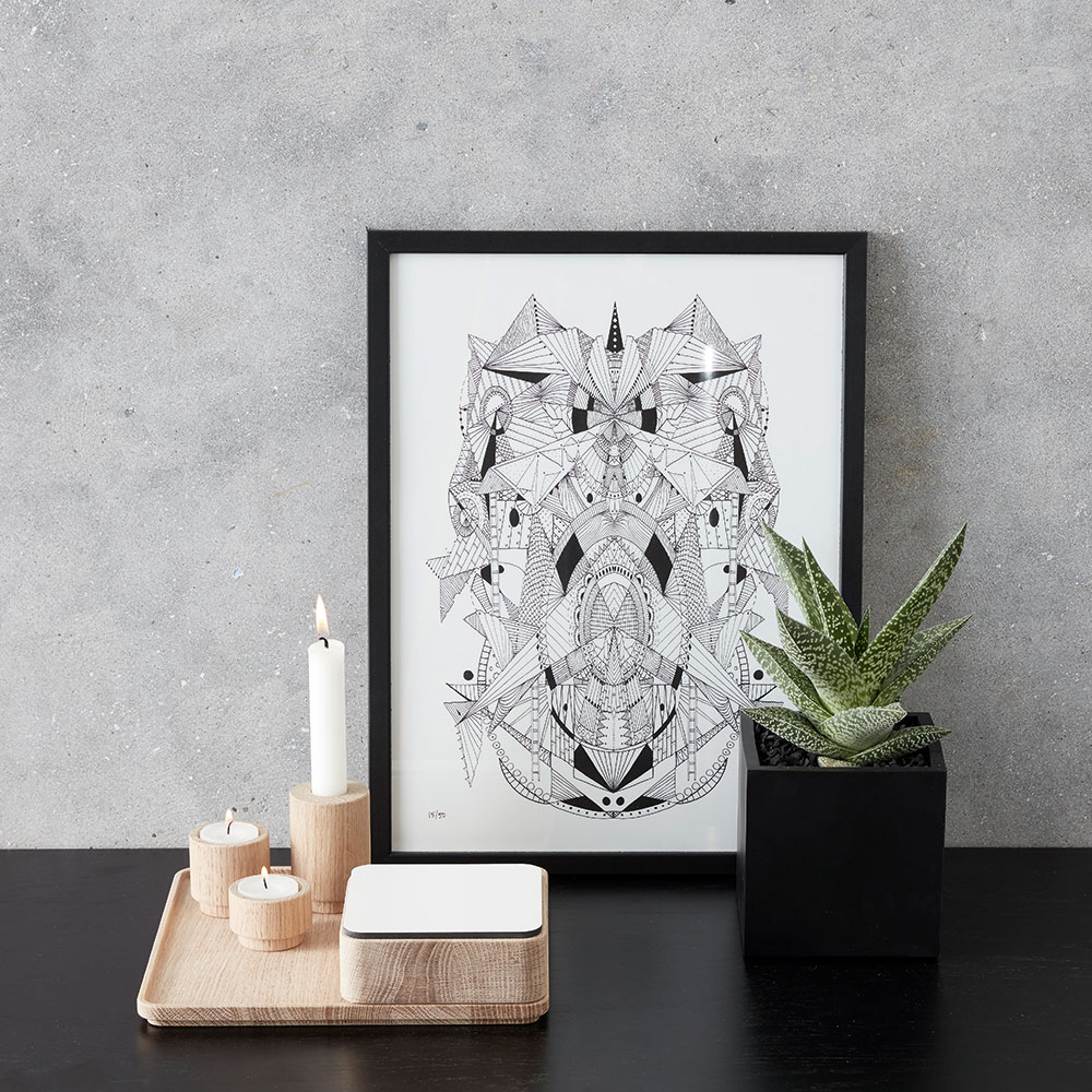 CM candleholder , 7,5 cm, Oak