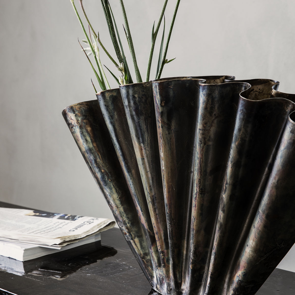 Flood Vase, H 30 cm, antik brun