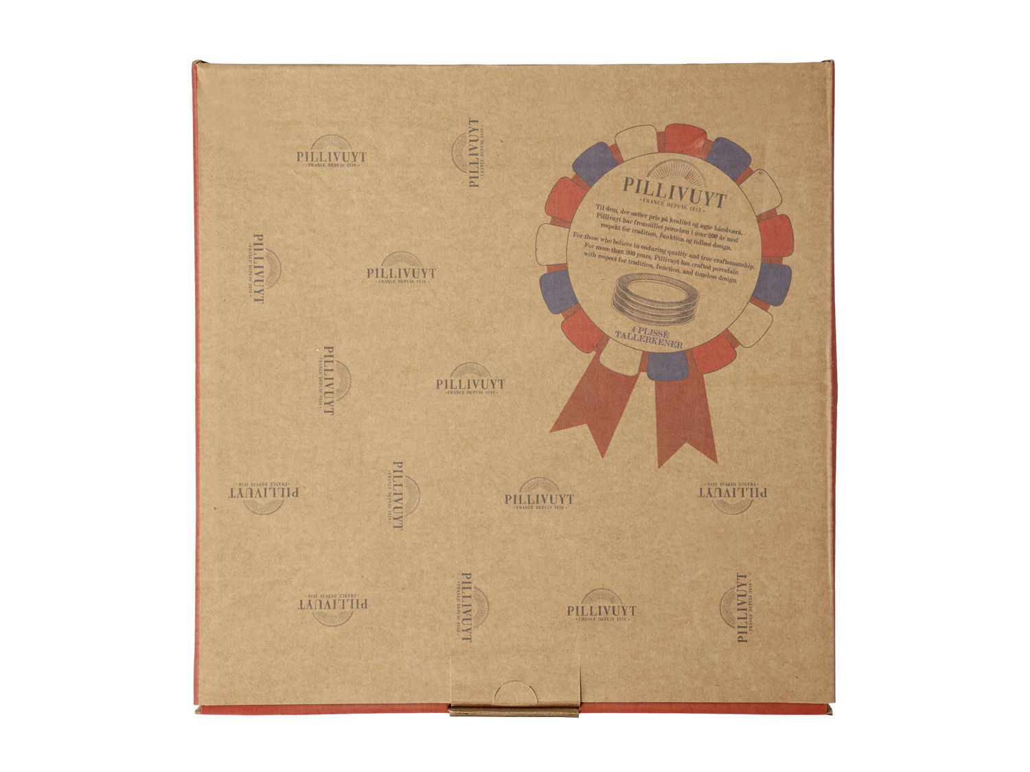 Pillivuyt Plissé Tallerken flad 28 cm 4 stk. Hvid