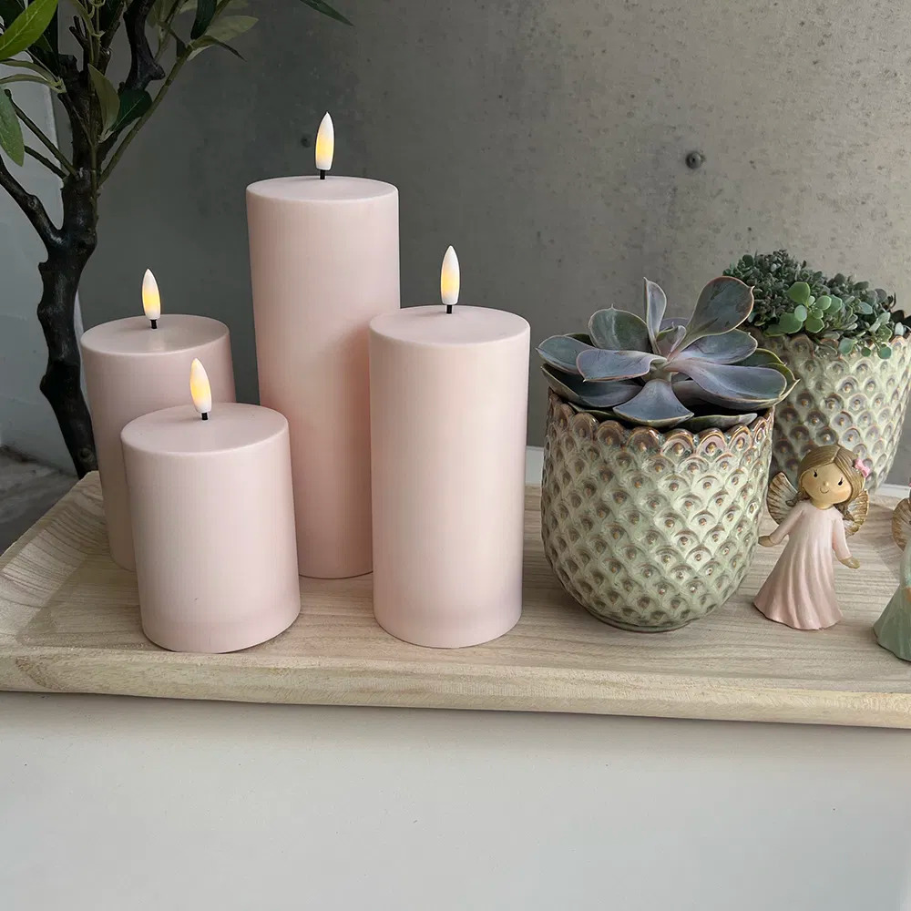 LED bloklys outdoor, M Lyserød LED bloklys outdoor, M Lyserød