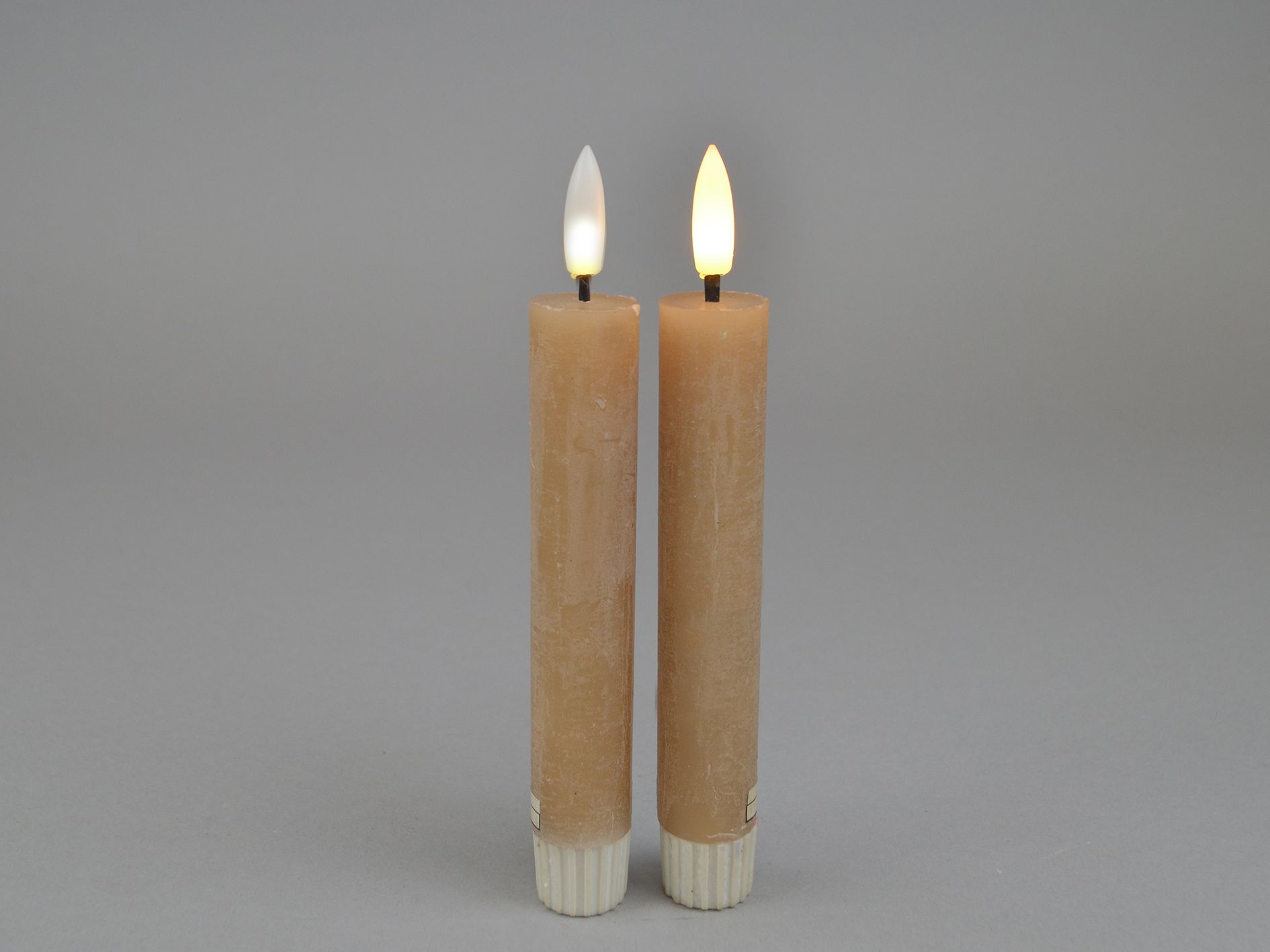 LED-stagelys, 2er-Set, 2,2x16,5cm, kaffe