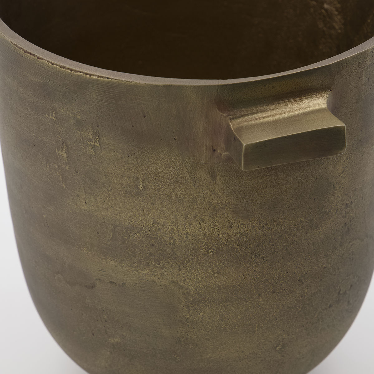 Urtepotte, Foem, H 24 cm, antik messing