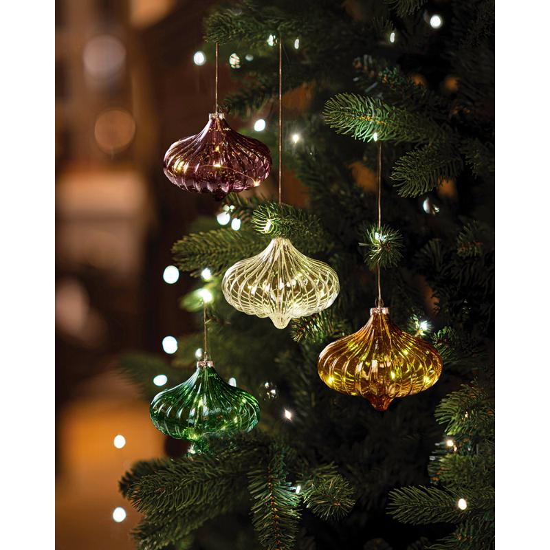 Dina Gylden Ø11 x H10 cm, 5 LED, Amber