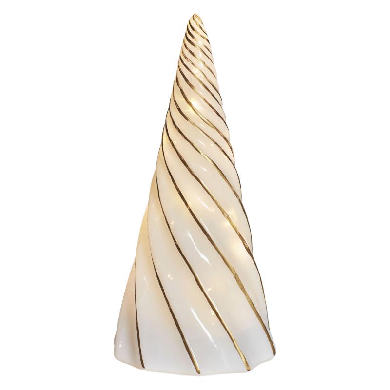 Sirius Vilma Træ, Hvid/Guld, Ø11.5 x H23.5 cm