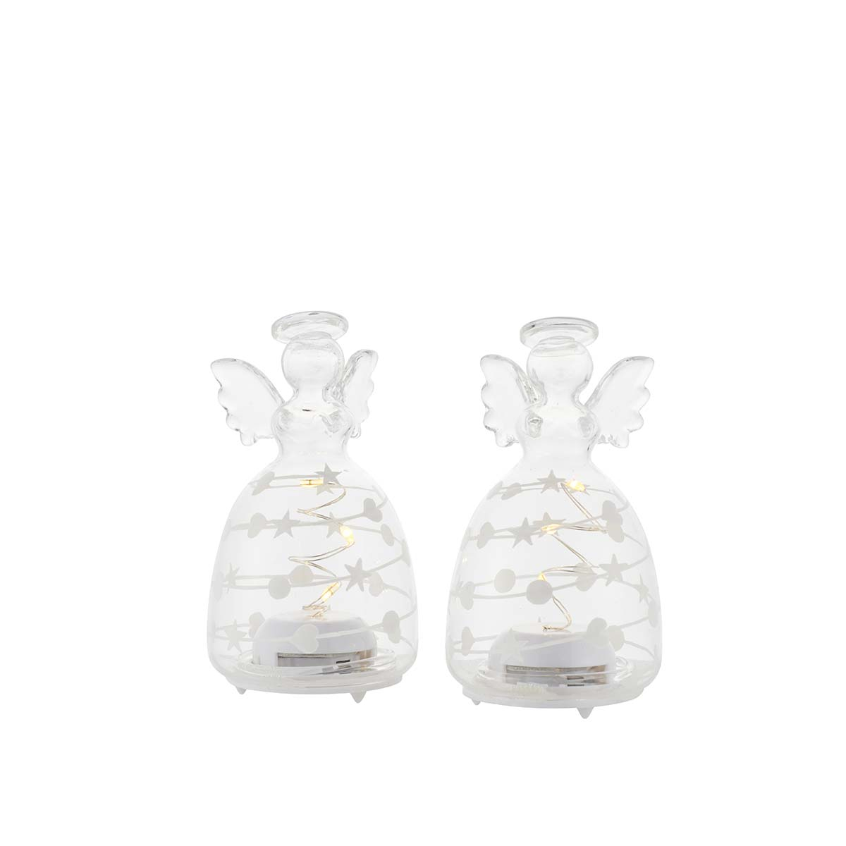 Sweet Christmas Engel 2stk, H9cm, Hvid/Klar Sweet Christmas Engel 2stk, H9cm, Hvid/Klar