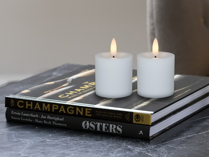 Skandi LED Mini Bloklys - 2 Pak - Ø5 cm - Hvid