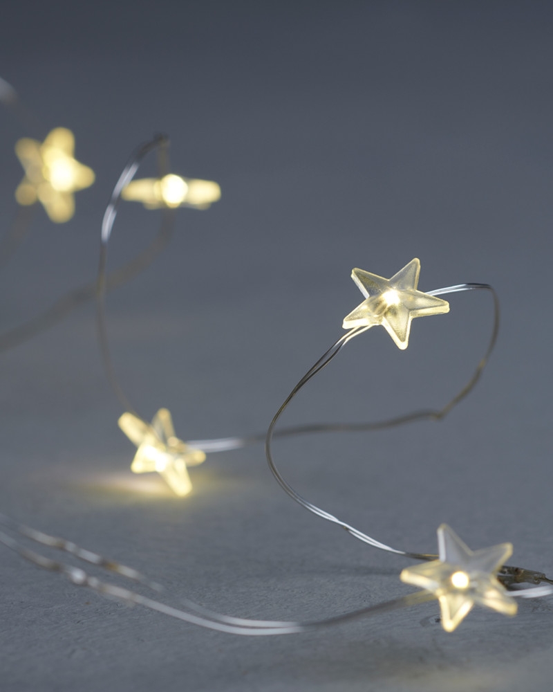 Trille stjerne 40 lys, Klar/Sølv med timer Trille stjerne 40 lys, Klar/Sølv med timer