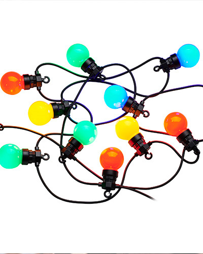 Lucas Solar Startsæt, 10 lys, multi/sort Lucas Solar Startsæt, 10 lys, multi/sort