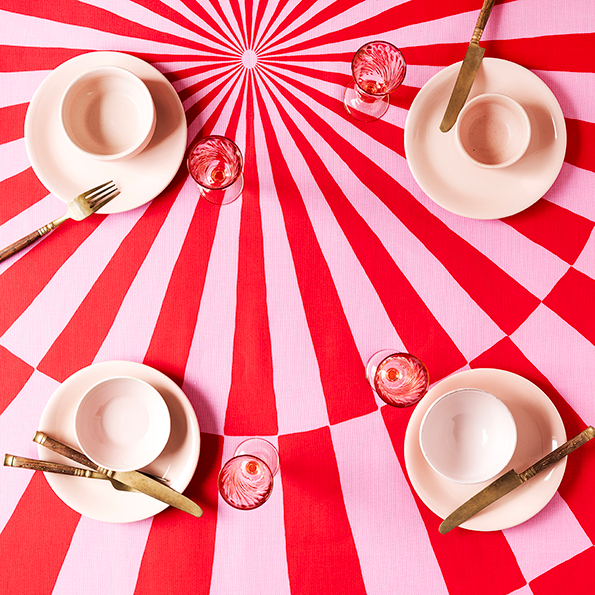 Cirkus dug rød 140x340cm