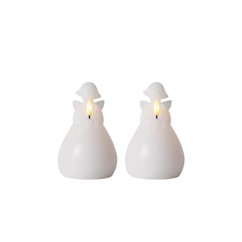 Lucia engel, 2stk sæt H10cm, Hvid Lucia engel, 2stk sæt H10cm, Hvid
