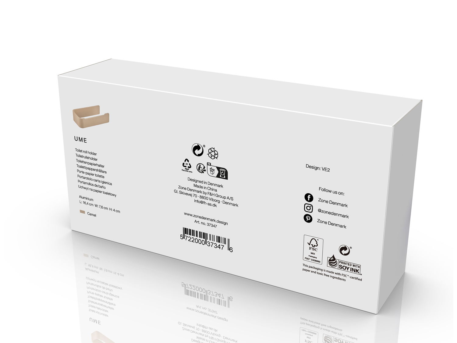Zone Ume Toiletrulleholder Camel
