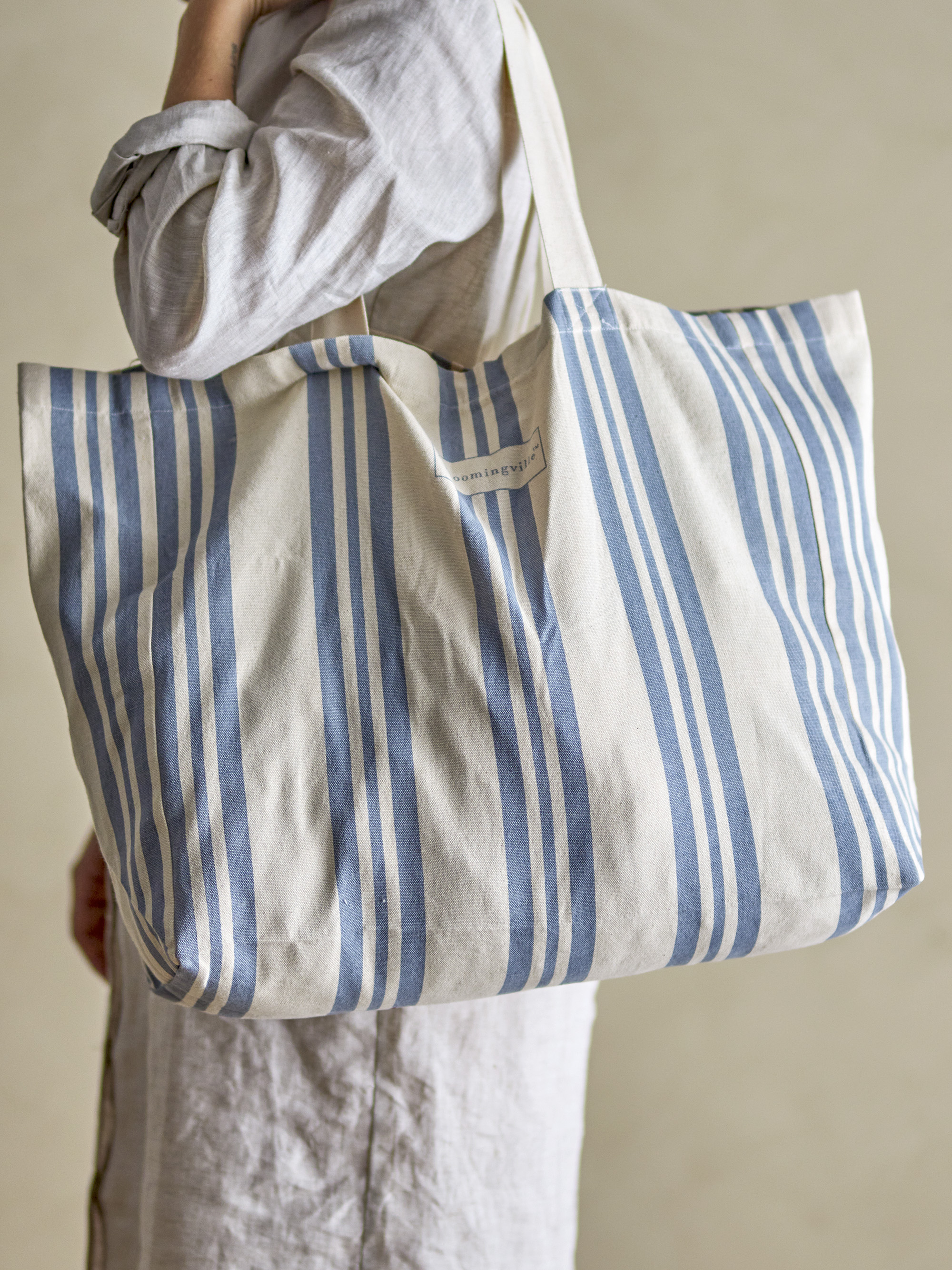 Trina Indkøbspose, Blå, Bomuld OEKO-TEX®, L46xH40xB16 cm