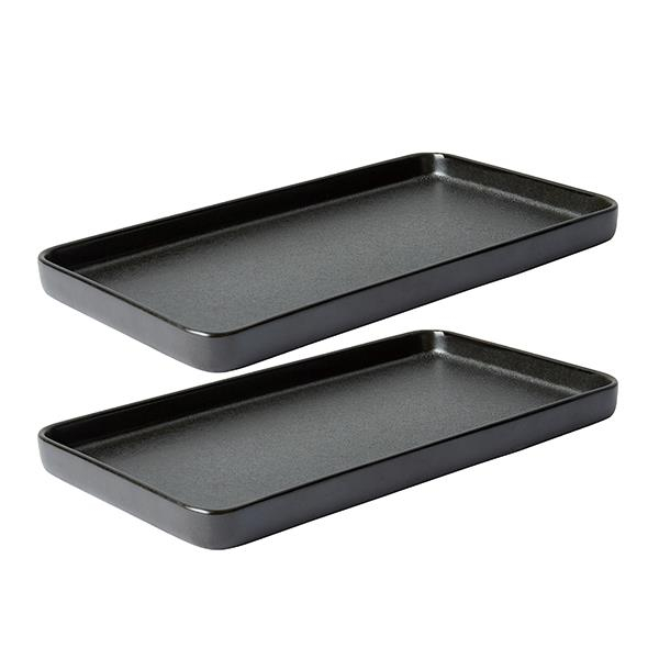RAW Titanium Black - rektangulær fad 2 stk 34 cm