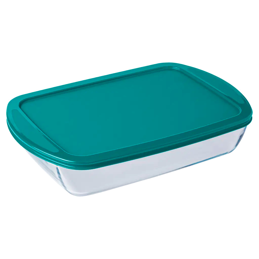 Pyrex Fad rektangulært med låg 40 x 27 x 7 cm Klar