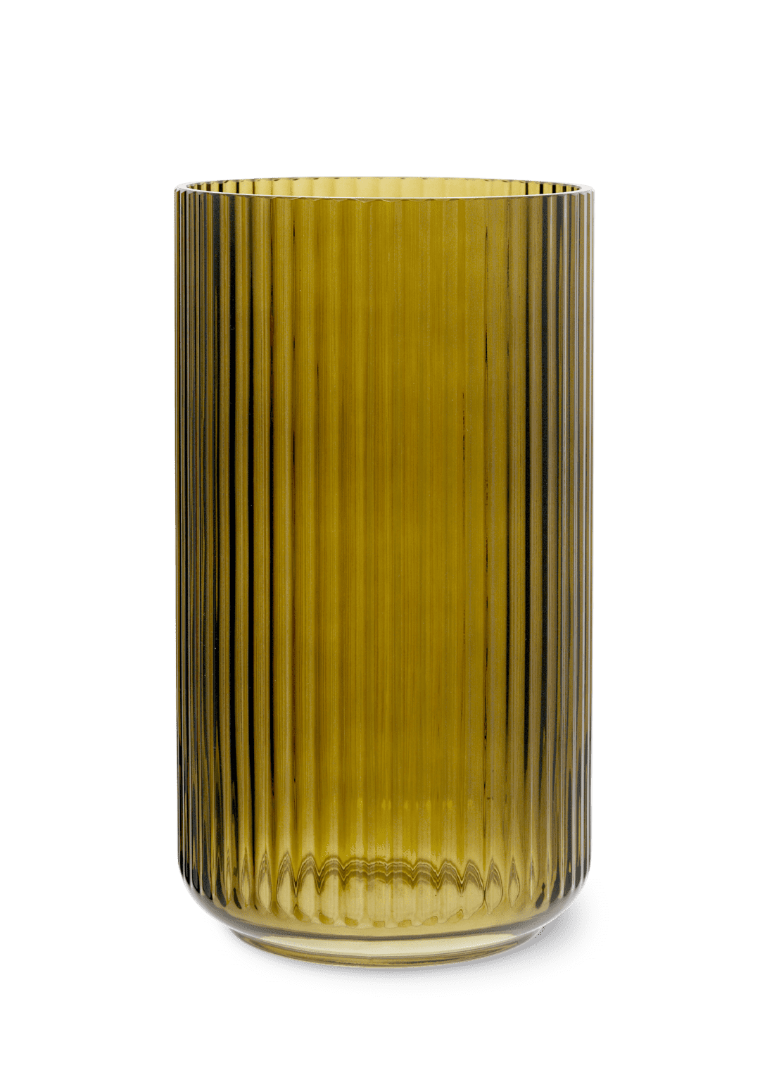 Lyngby Vase H31 cm olivengrøn mundblæst glas